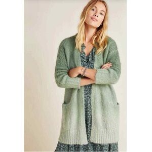Anthropologie Jenee Alpaca Merino Wool‎ Dip Dyed Ombre Open Cardigan Size M